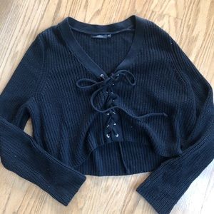 LF Millau black tie up sweater xs
